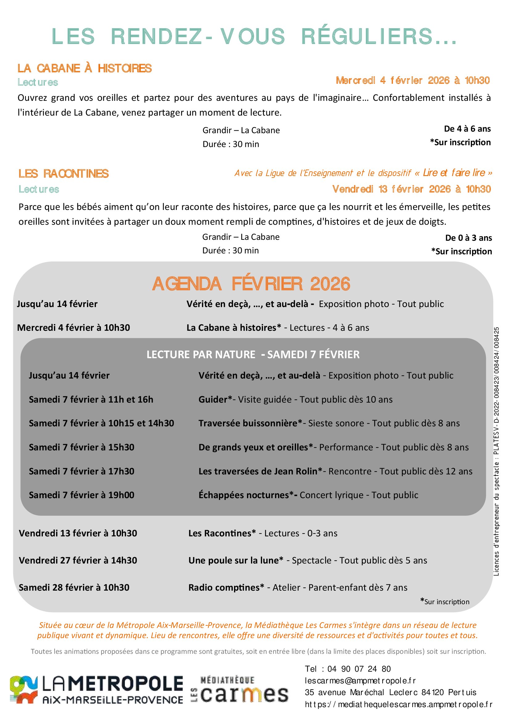 Programme médiathèque février