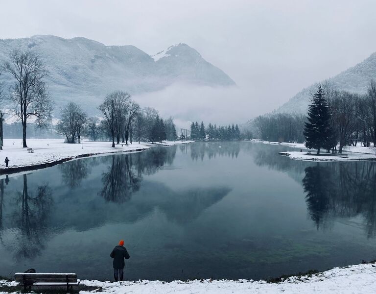 Plan d'eau de Marlens en hiver