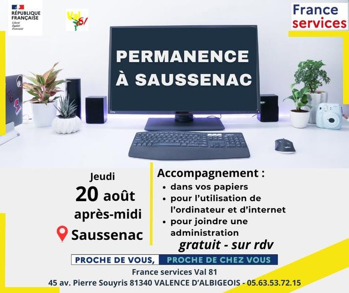 Permanence à Saussenac - France Services Val81