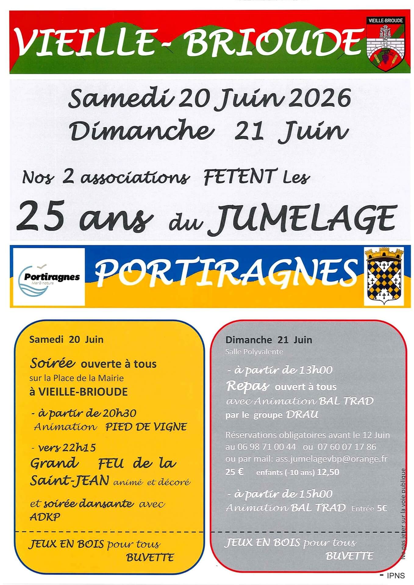 25 ans du jumelage Portiragnes -Vieille Brioude