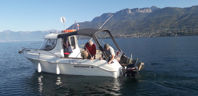 Boat fishing trip on Lake Geneva