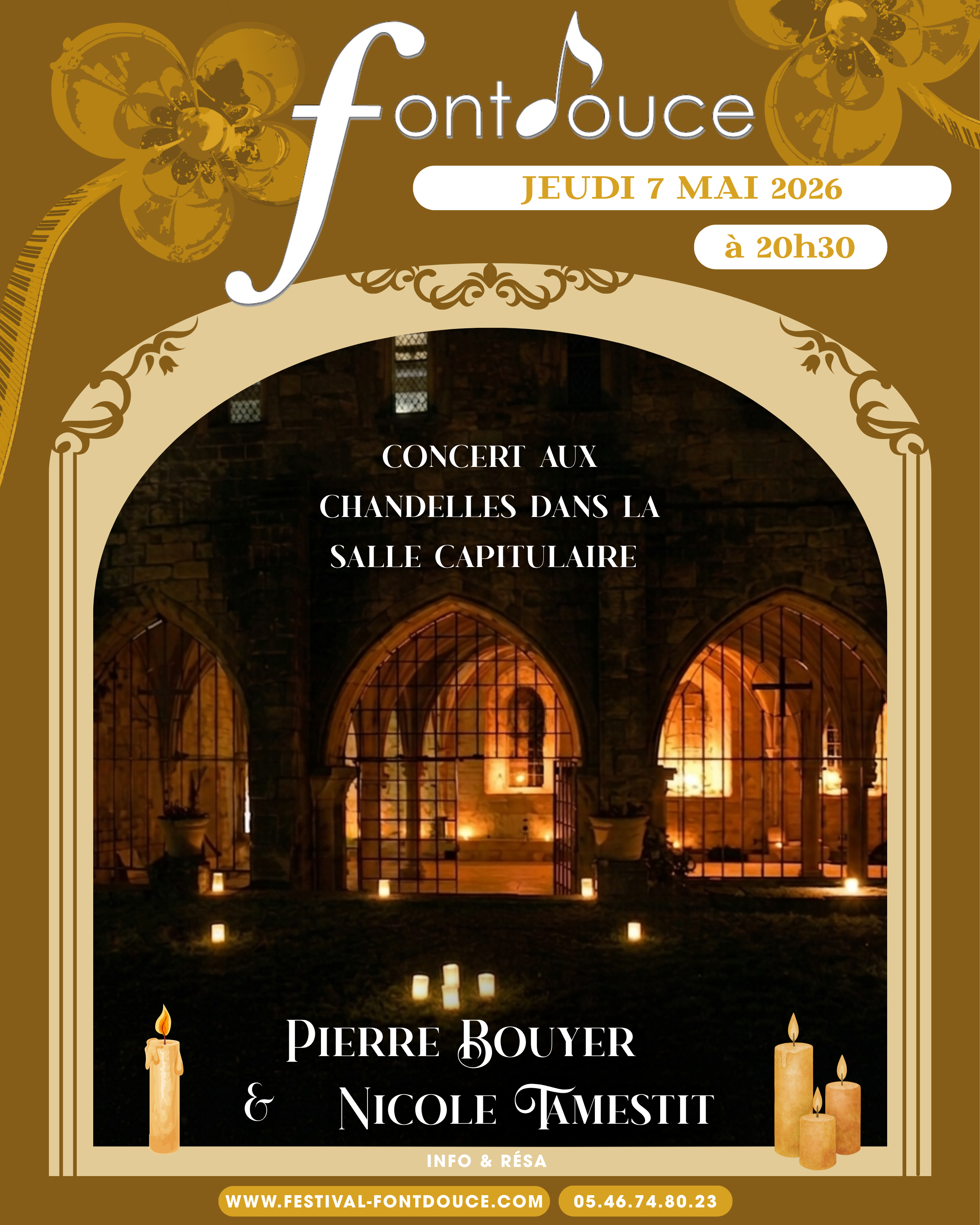 Concert à la bougie à l'Abbaye de Fontdouce