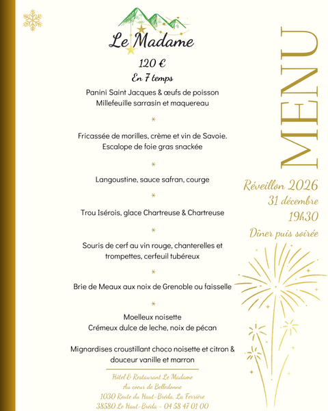 Le réveillon du 31 au Madame