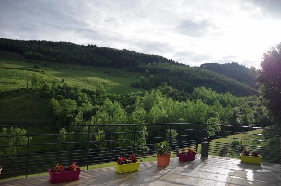 Gîte du Grand Peisselay à VALSONNE (Rhône - Beaujolais Vert) : terrasse et vue.