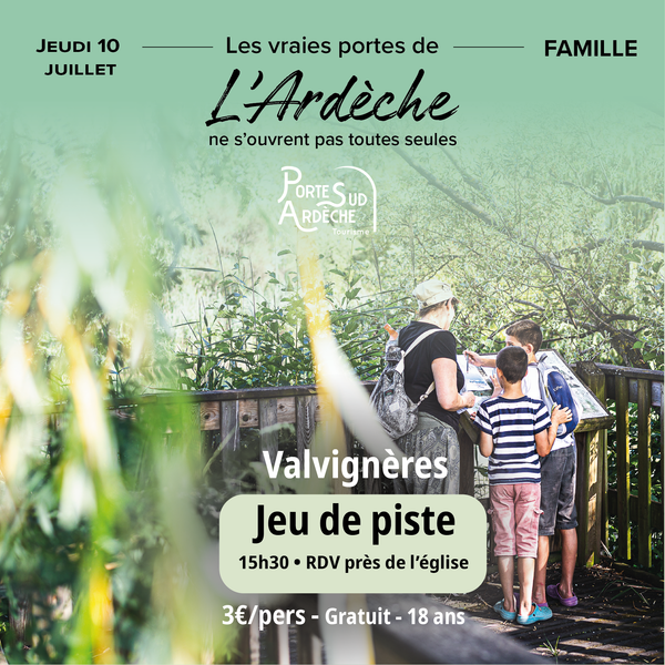 Jeu de piste, animation visite en famille