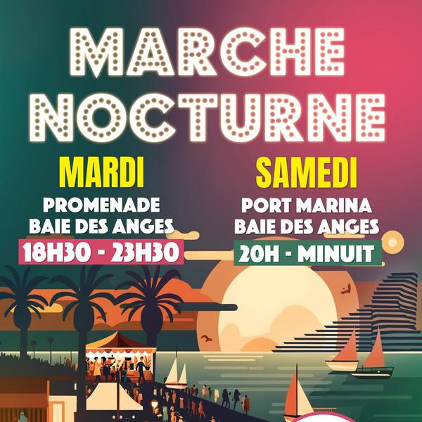 Marché Port Marina en nocturne - Villeneuve-Loubet