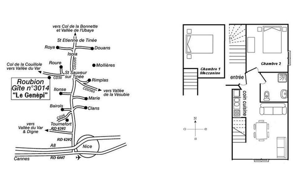 Plan d'accès et plan gîte