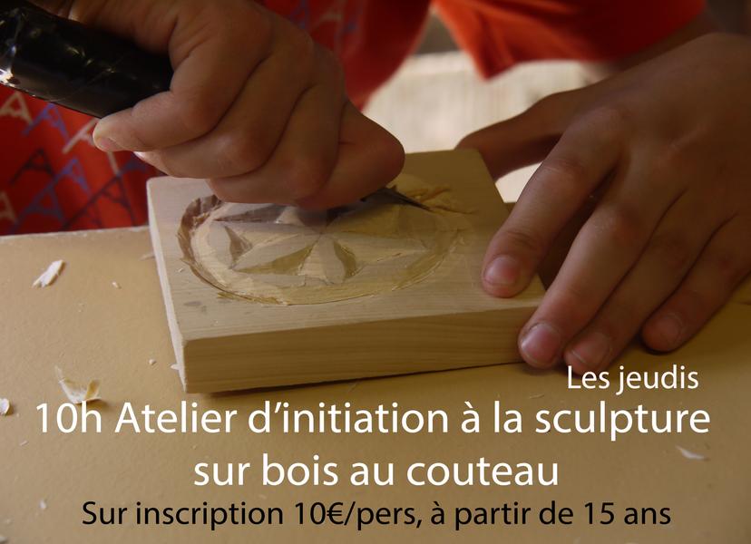 affiche - © comité d'animations de Ceillac Atelier initiation à la sculpture sur bois au couteau_Ceillac - © comité d'animations de Ceillac