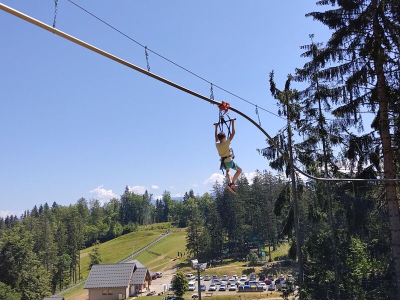 Tyrolienne à virages