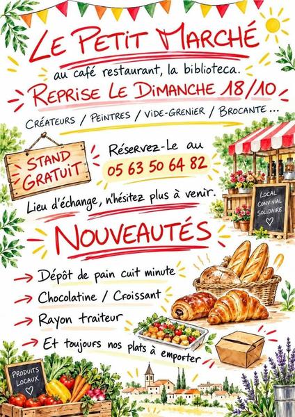 Le Petit marché du dimanche à la Bibliotèca