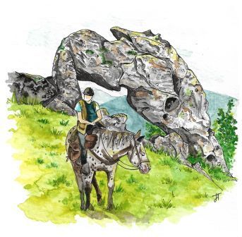 Aquarelle Cavalier Pierre Percée