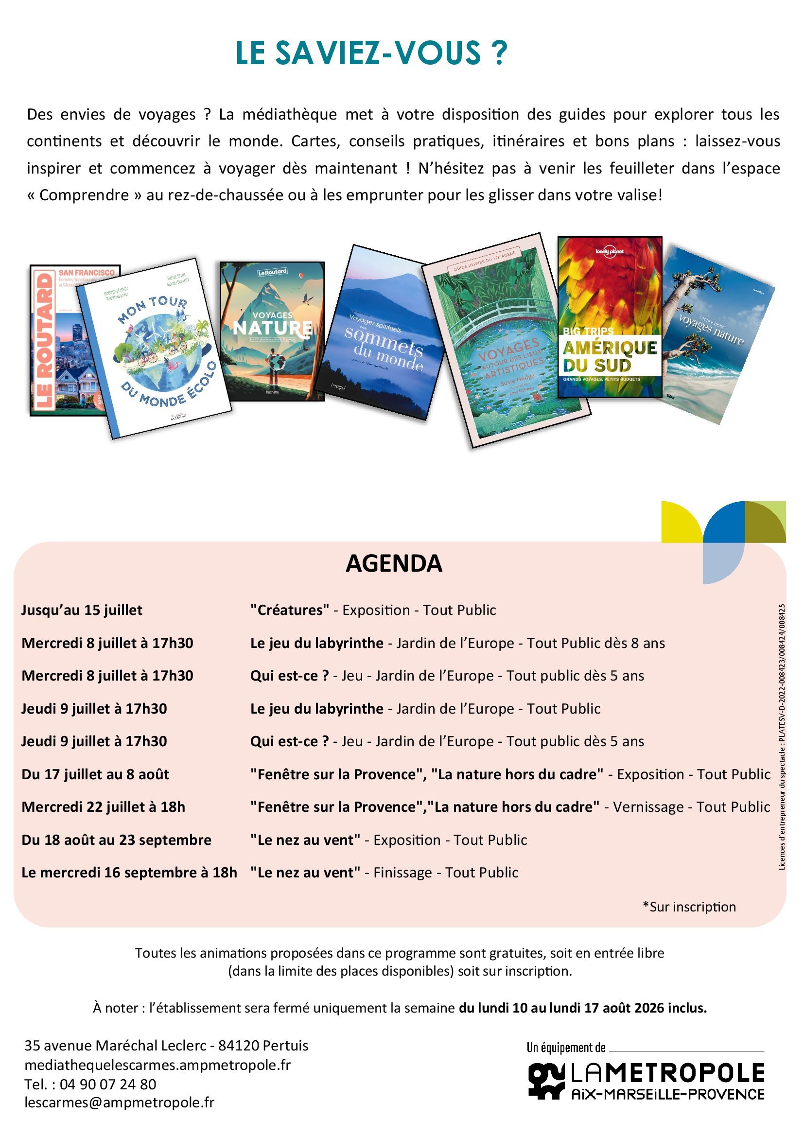 Programme médiathèque Juillet