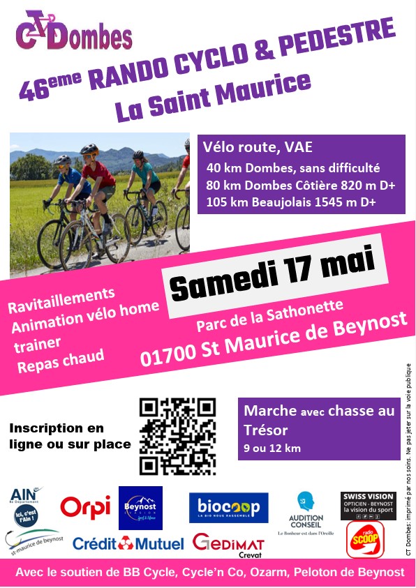 46ème Rando cyclo et pédestre "La Saint Maurice" par CT Dombes_Saint-Maurice-de-Beynost