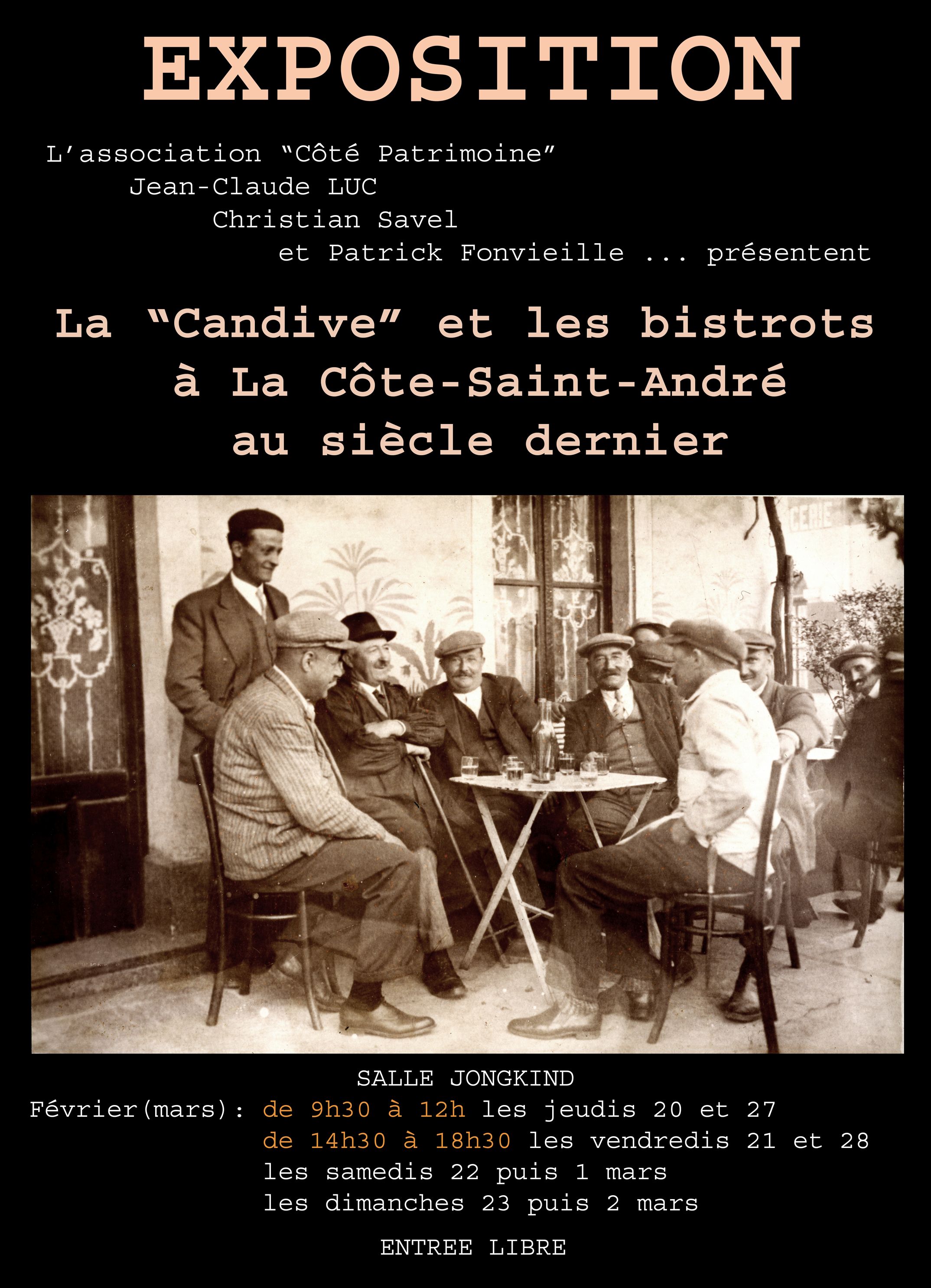 Exposition la candive et les bistrots à la Côte St André au siècle dernier