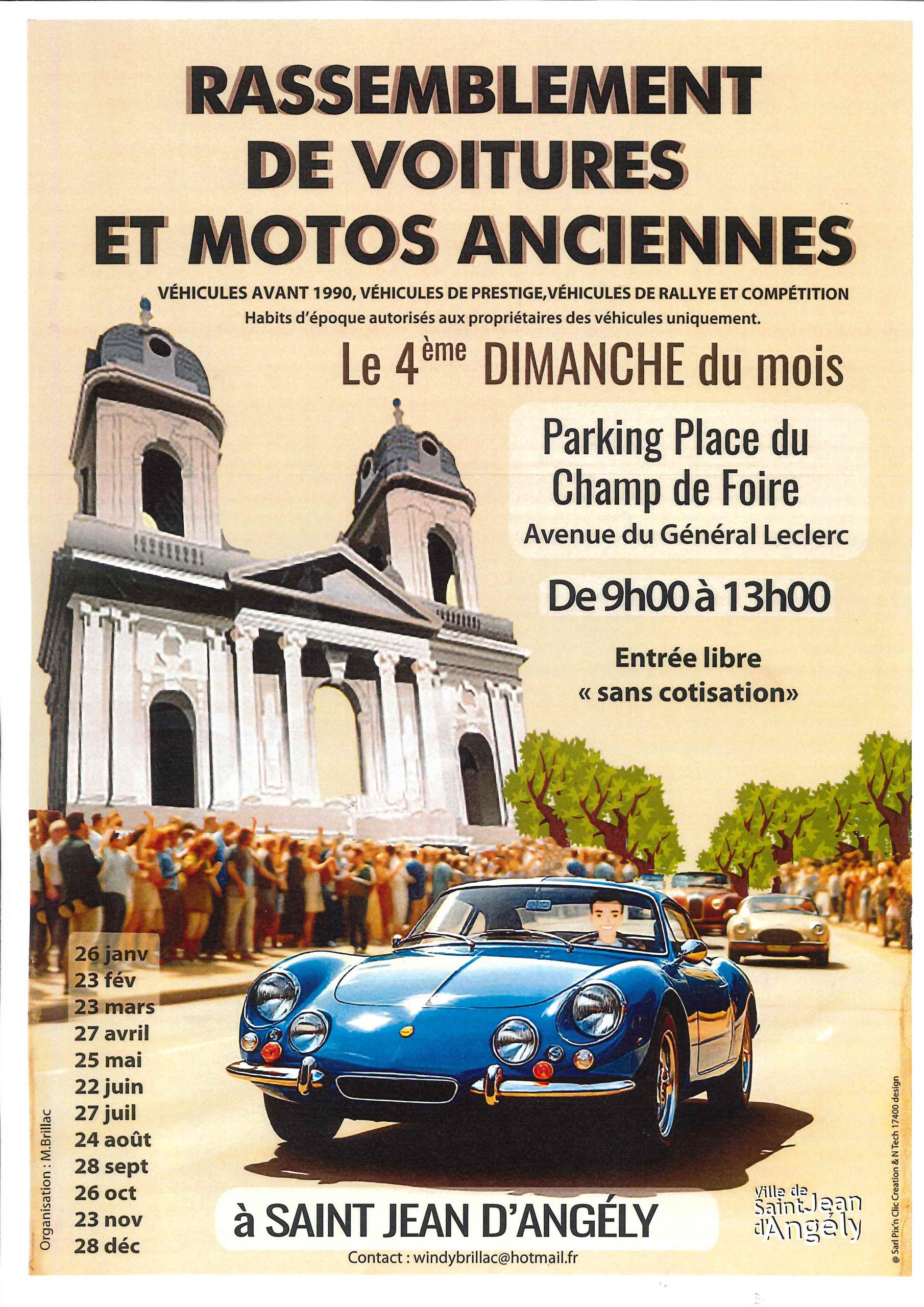 Rassemblement de voitures et motos anciennes