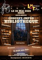 Soirée théâtre à l'Envolée : Concept-impro bibliothéque_Creys-Mépieu