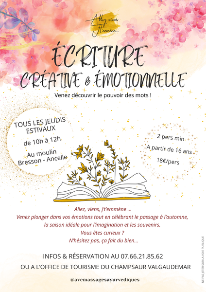 Ecriture créative et émotionnelle - © Marie Basquin Ecriture créative et émotionnelle_Ancelle - © Marie Basquin