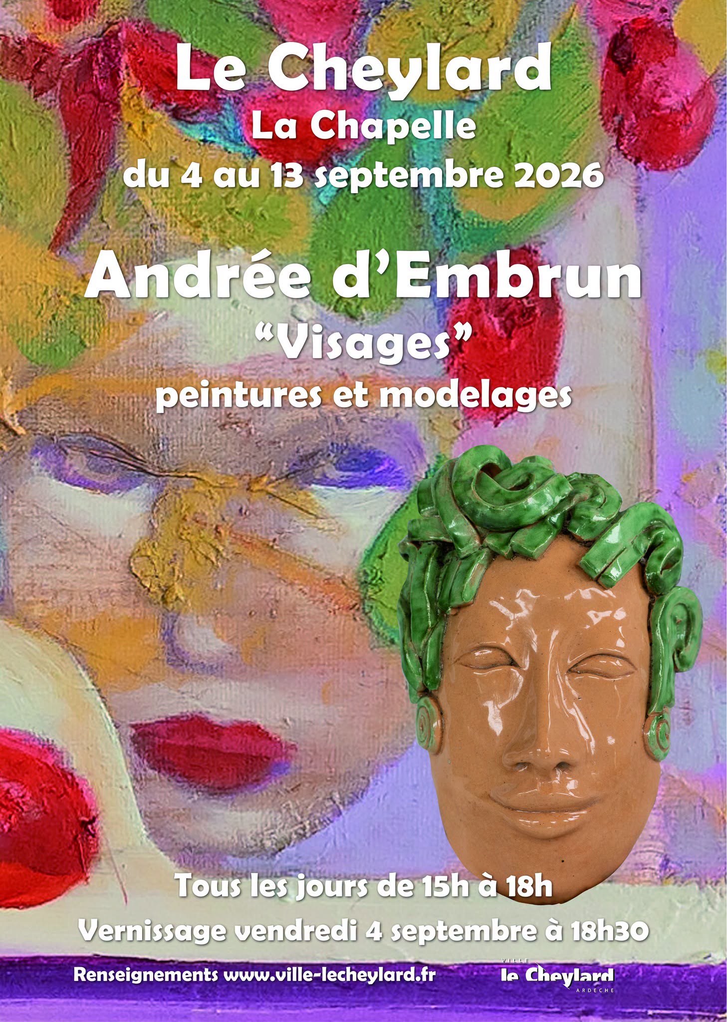 Vernissage de l'exposition "Visages" : peintures et modelages