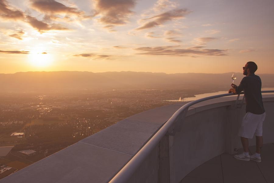 Coucher du soleil sur le rooftop