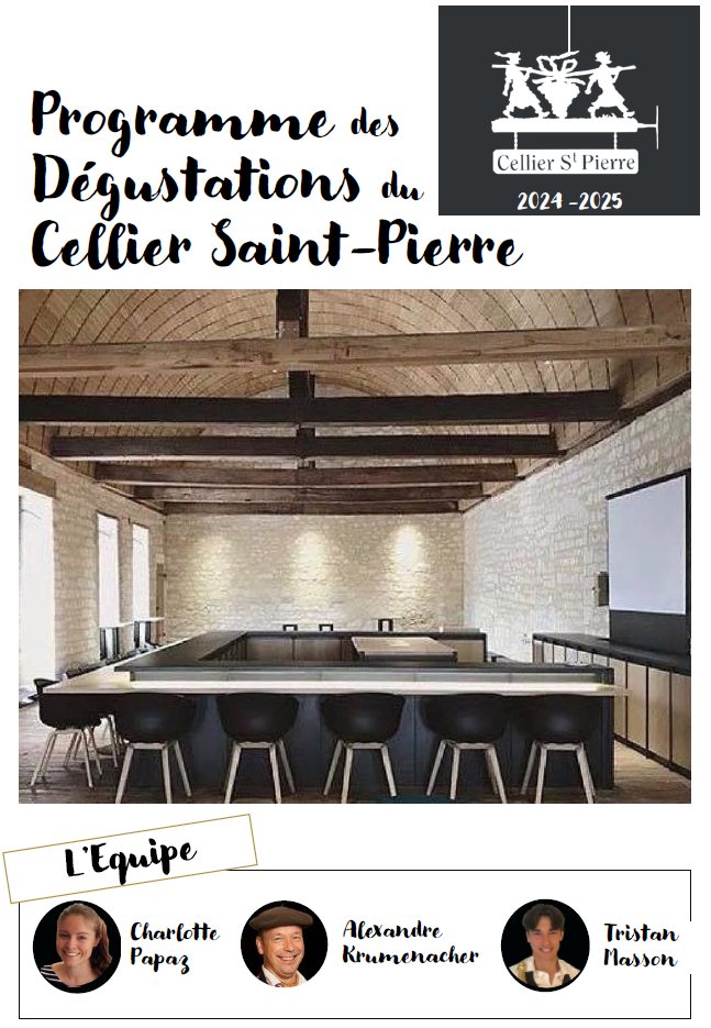 ATELIER DÉGUSTATION DU CELLIER SAINT-PIERRE - LES ACCORDS... Le 4 avr 2025