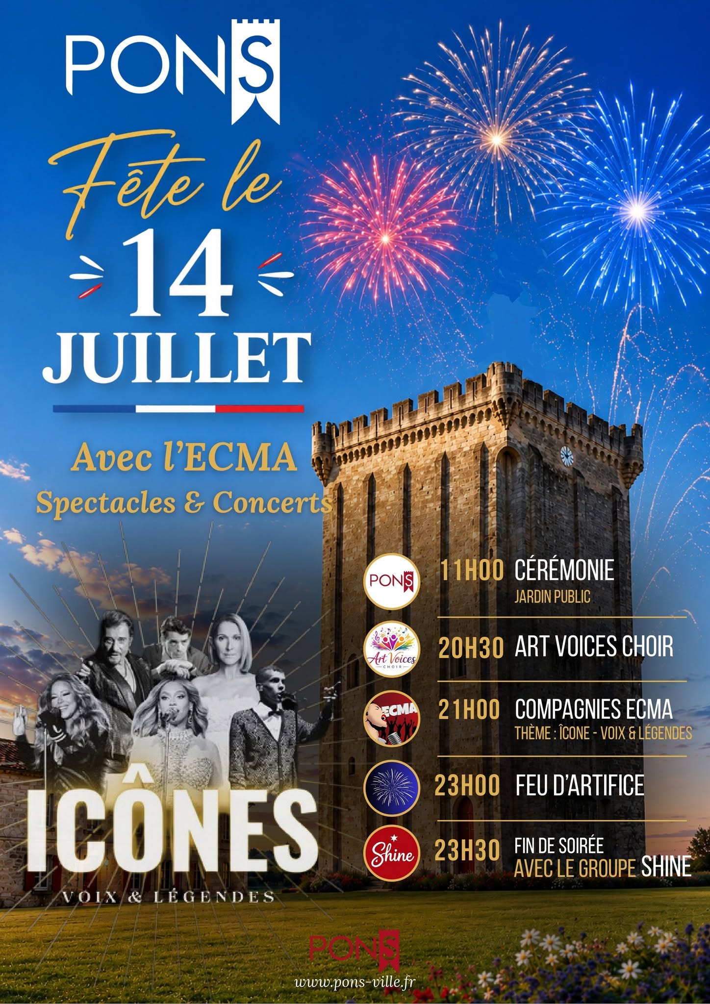 Festivités du 14 juillet à Pons