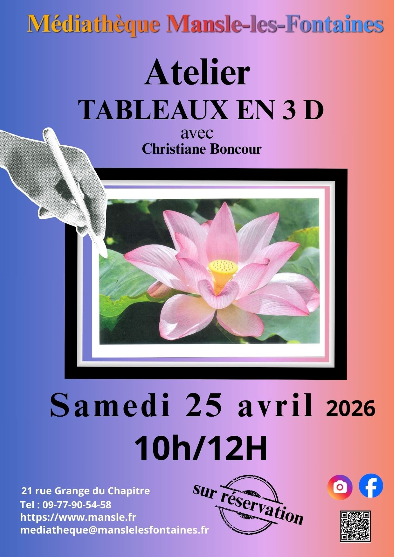 Atelier "créer un tableau en 3D"