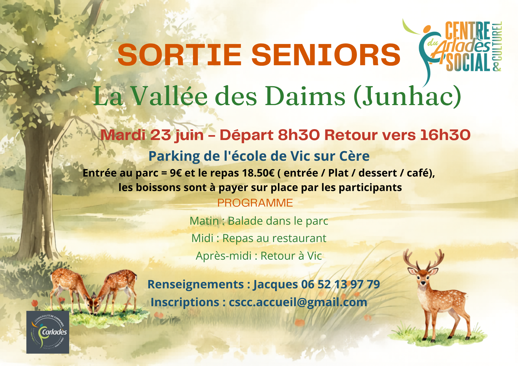 Excursión para mayores a la Vallée des Daims