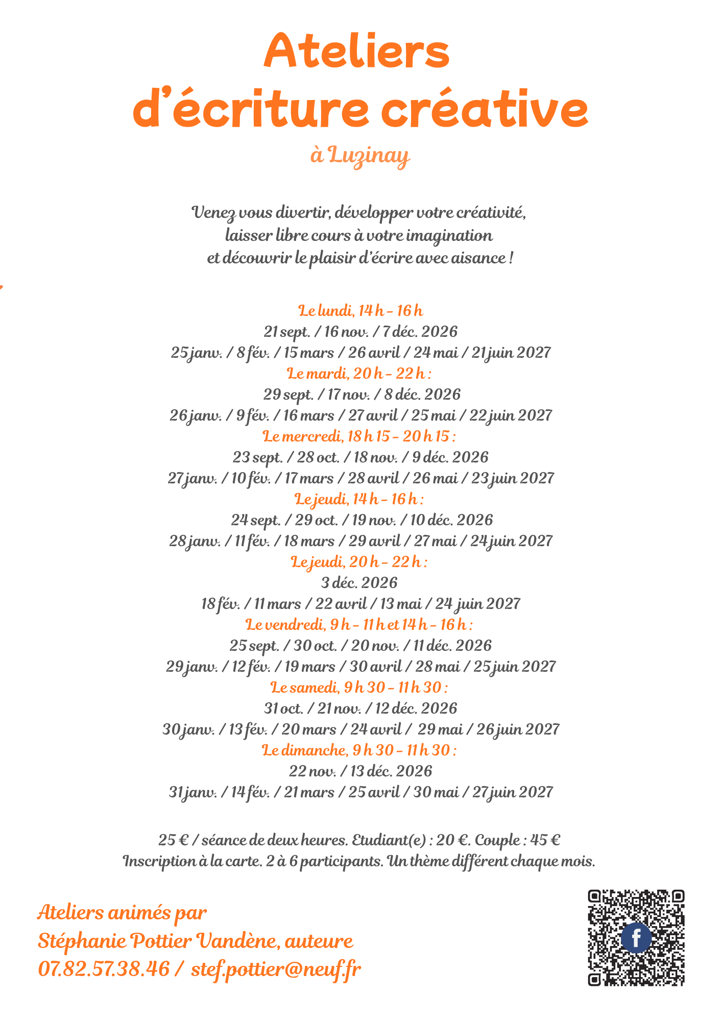 Calendrier 2026 / 2027