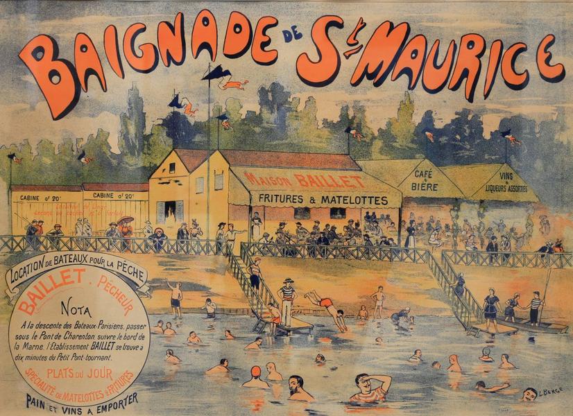 Affiche de l'ancienne baignade de Saint-Maurice de Louis Berge 