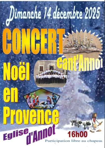 Concert Chorale Cant' Annot : Noël en Provence