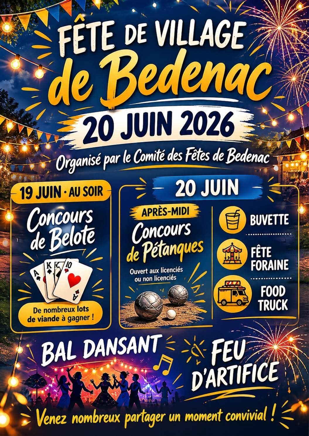 Fête locale et feu d'artifice