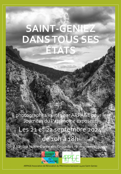 Journées Européennes du Patrimoine : expos photos "le territoire de Saint-Geniez"