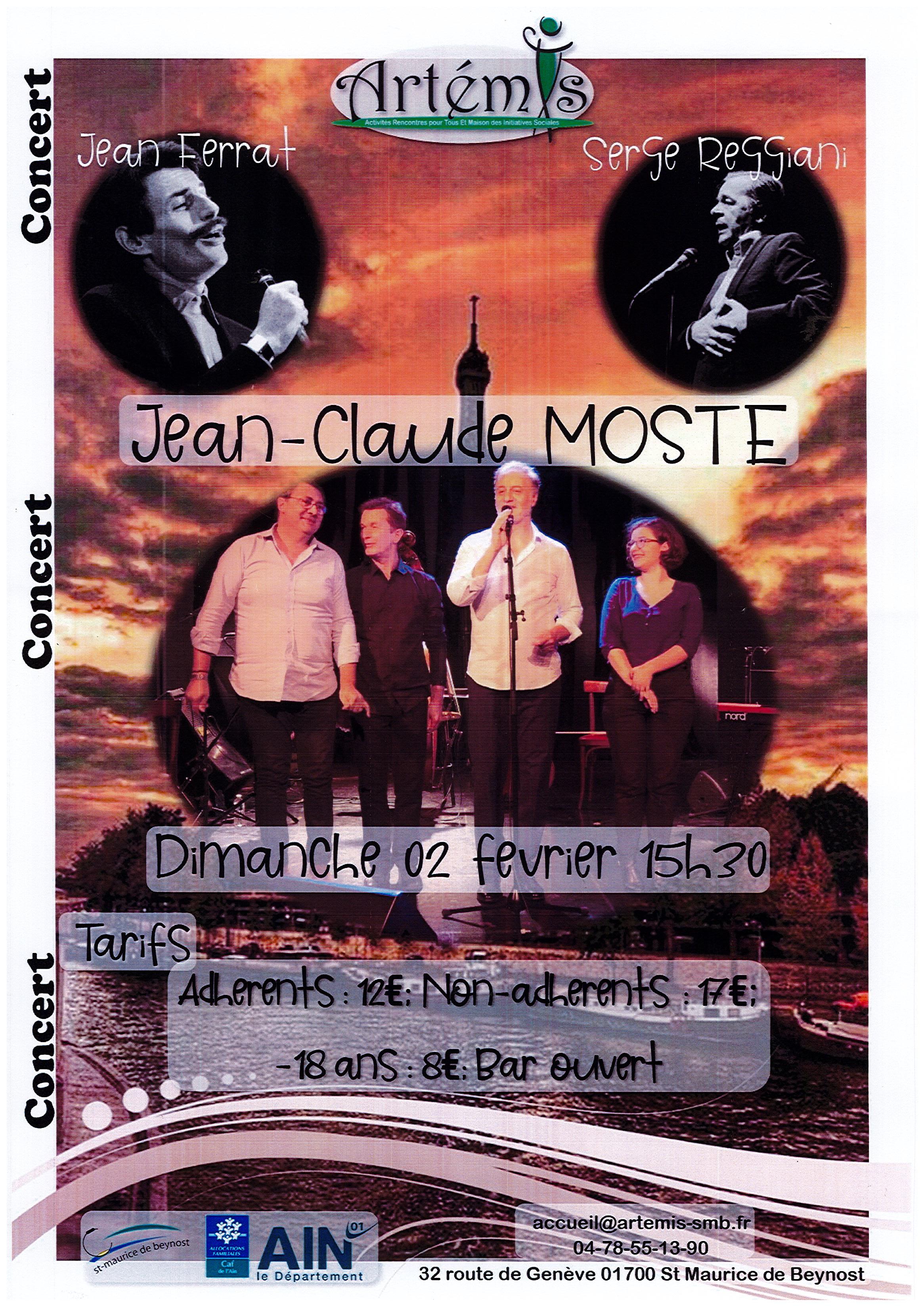 Concert avec Jean-Claude MOSTE à Artémis_Saint-Maurice-de-Beynost