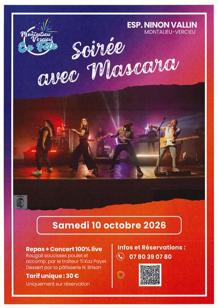 Soirée dîner concert avec Mascara, à l'espace Ninon Vallin
