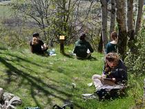 Atelier de peinture en extérieur