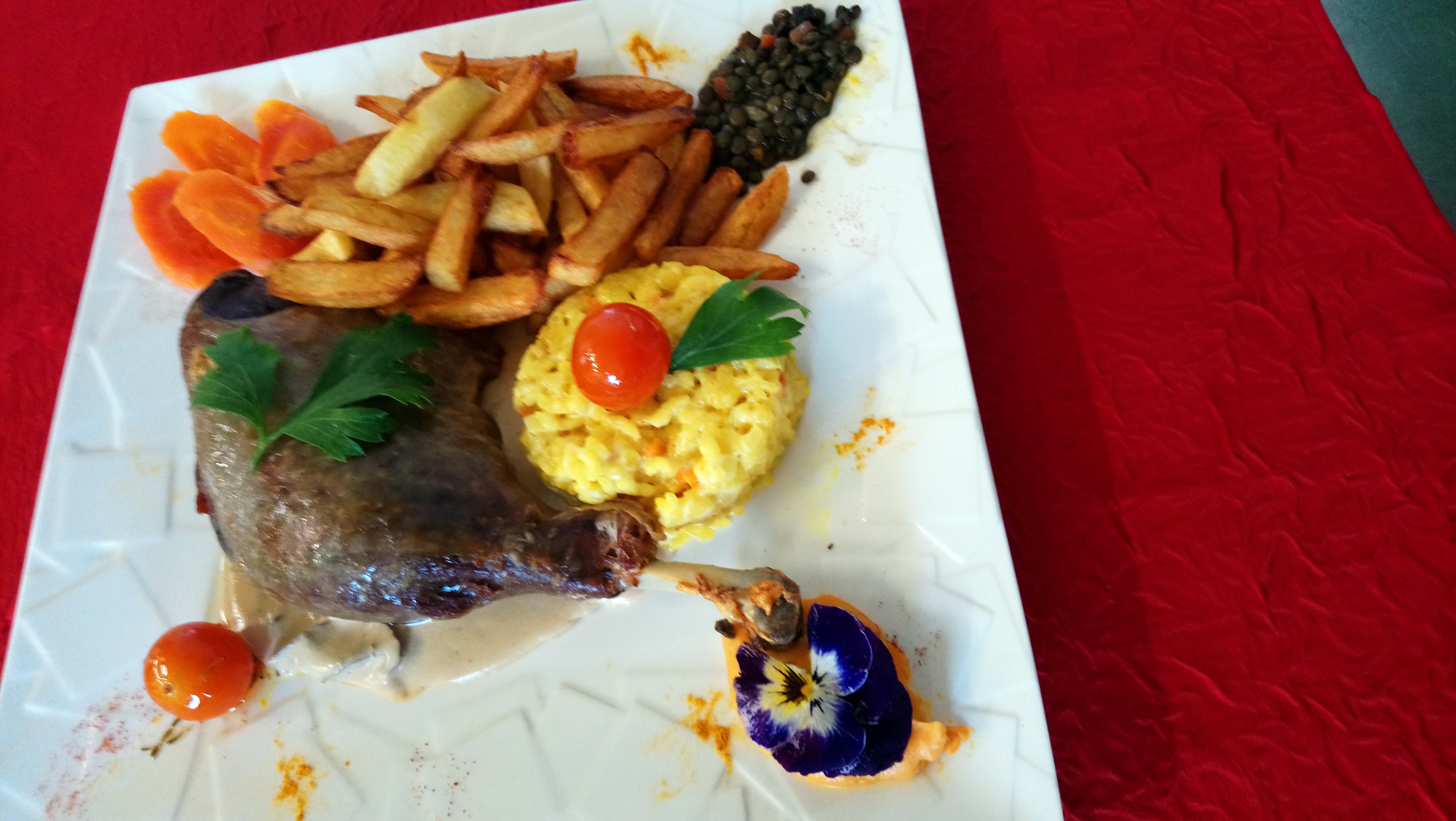 Cuisse de pintade du restaurant