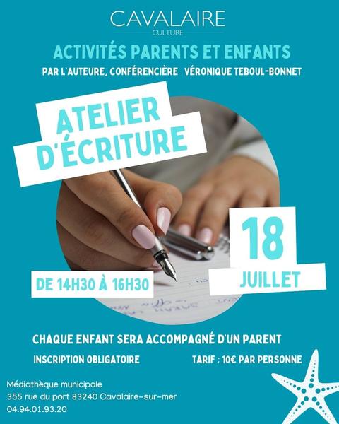 Atelier d'écriture : parents & enfants_Cavalaire-sur-Mer