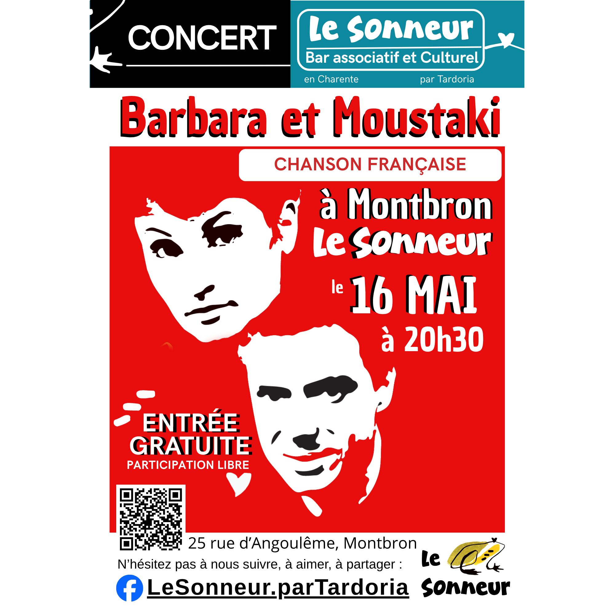 Concert Barbara & Moustaki avec Danielle CAZENABE et Yannick Astoul