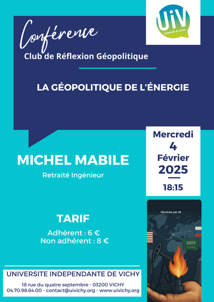 Conférence "La géopolitique de l'énergie"