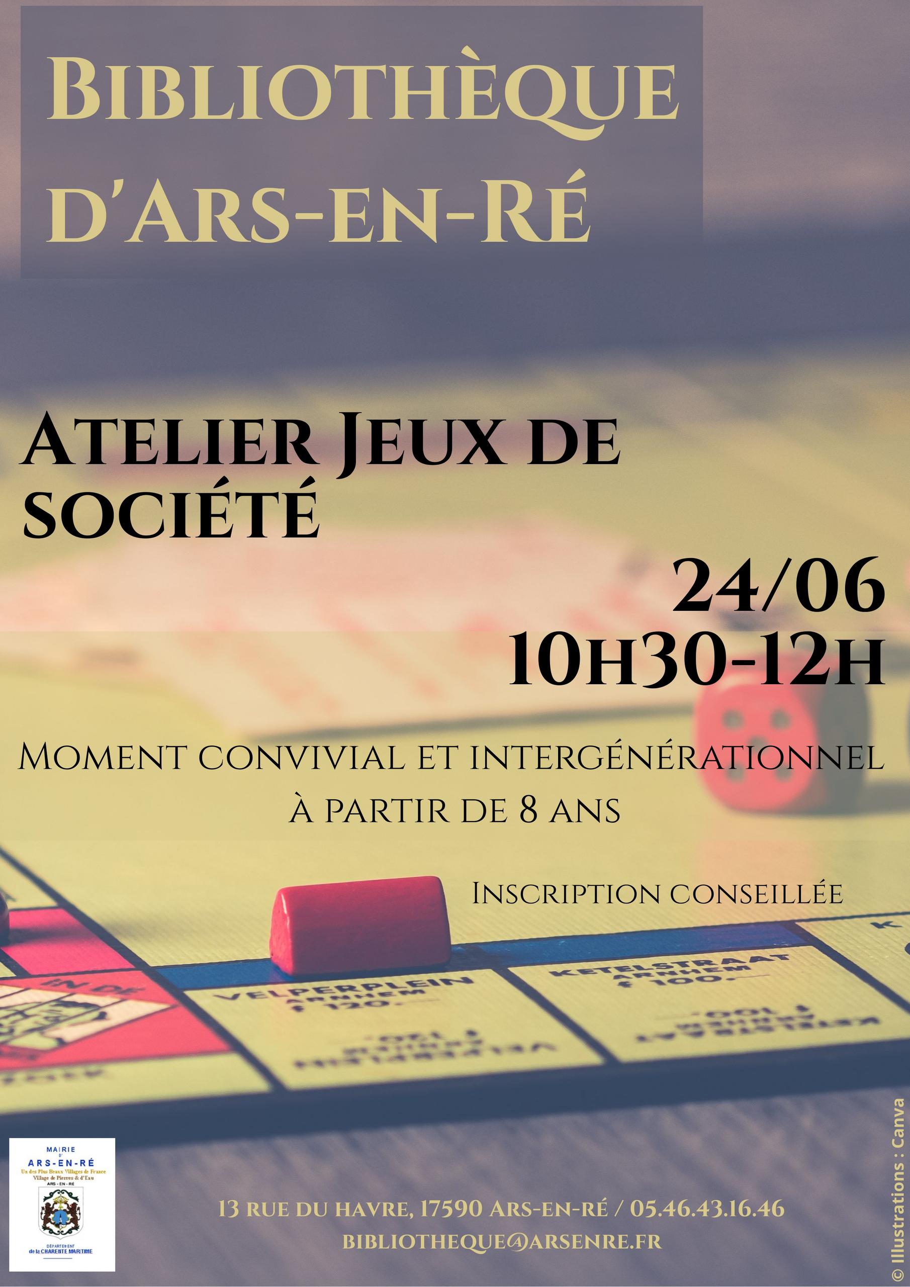 Atelier jeux de société à la bibliothèque
