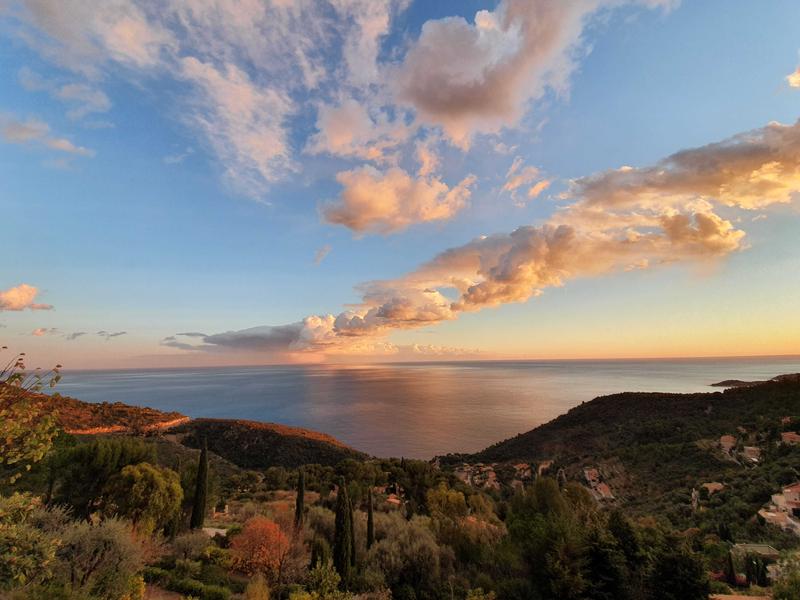 Gîte Villa Bel Horizon-Vue fin d'après-midi d'hiver-Eze-Gîtes de France des Alpes-Maritimes