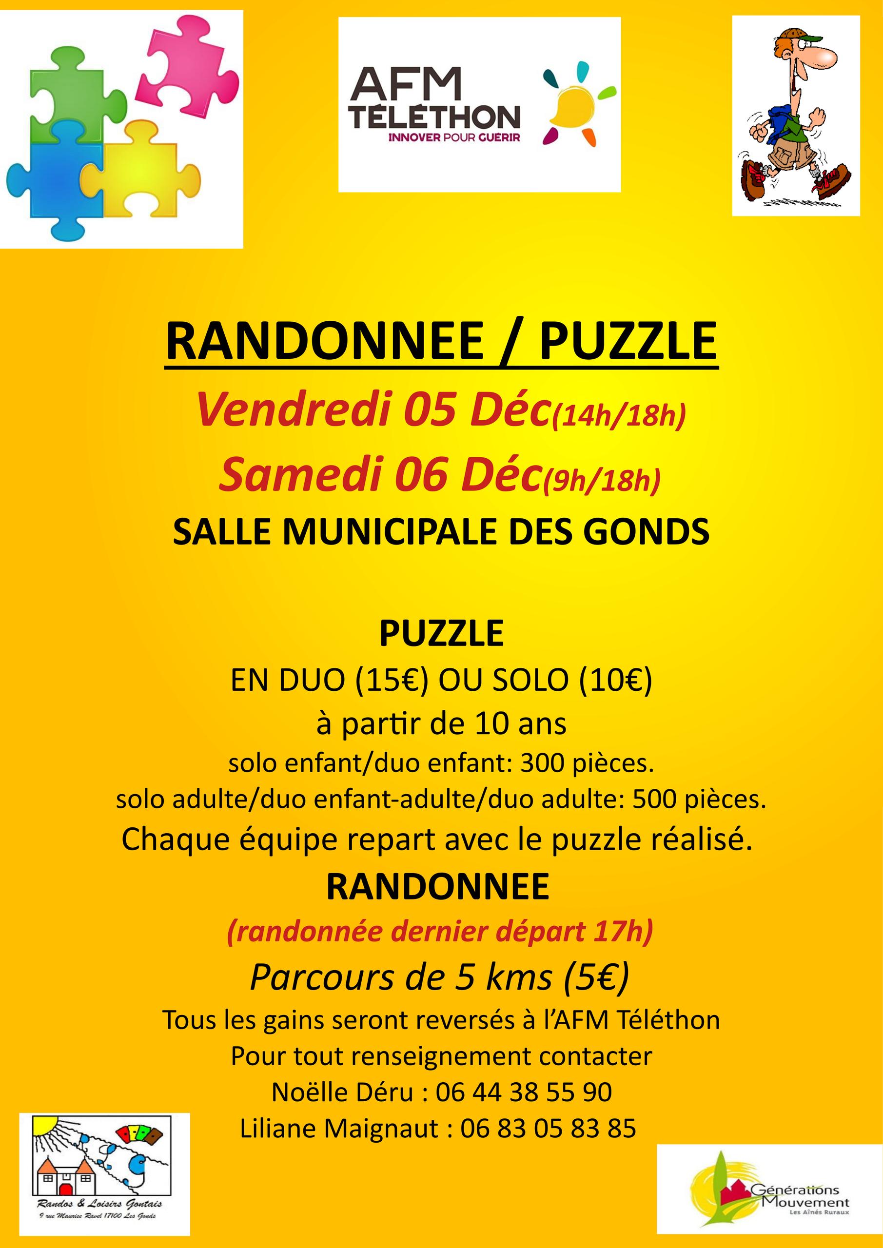 Grand concours de puzzle et randonnée du Téléthon