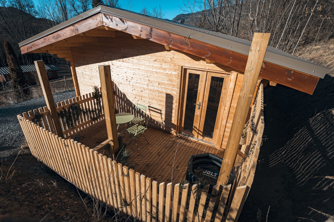 Terrasse et bain froid - Les Lodges de la Valière CHORGES