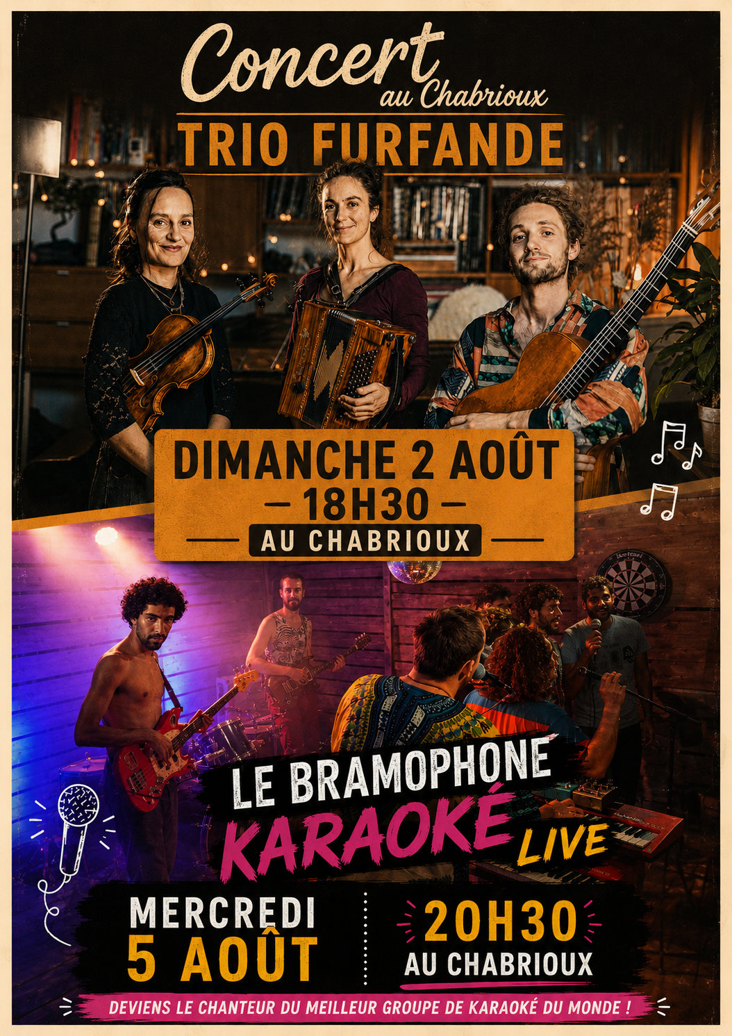 Soirée "Karaoké live avec Bramophone"