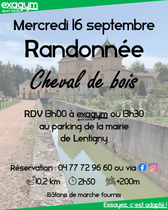 Randonnée Exagym Sport-Santé à Lentigny le 16 septembre 2026 à 13h30.