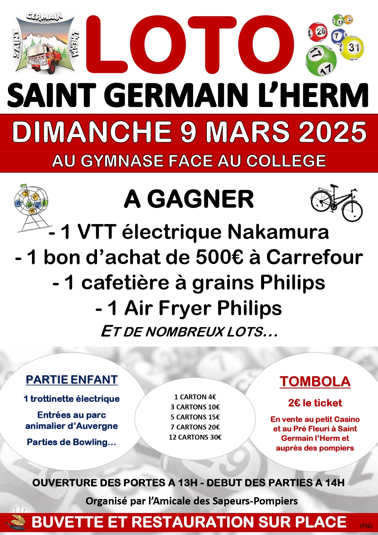 Loto des pompiers // Saint-Germain-l’Herm