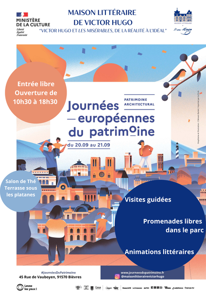 Affiche Journées du Patrimoine pour la Maison Littéraire de Victor Hugo