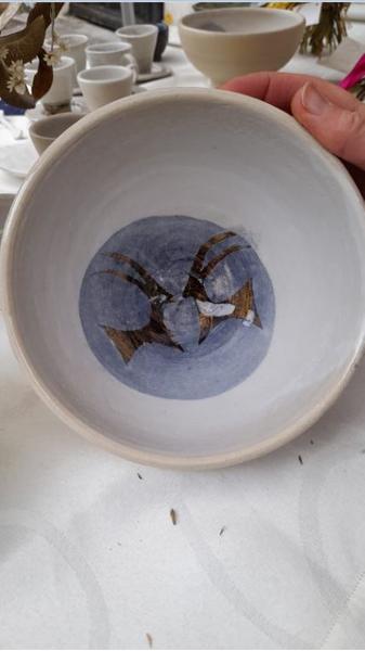 Saladier en grès décor silhouette