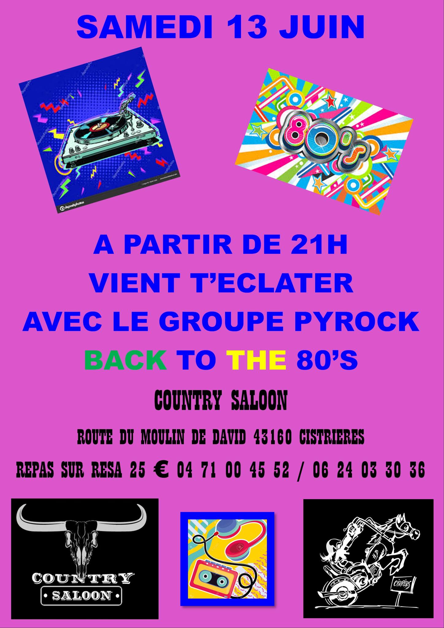 Concert "Back to the 80'S" avec le groupe Pyrock