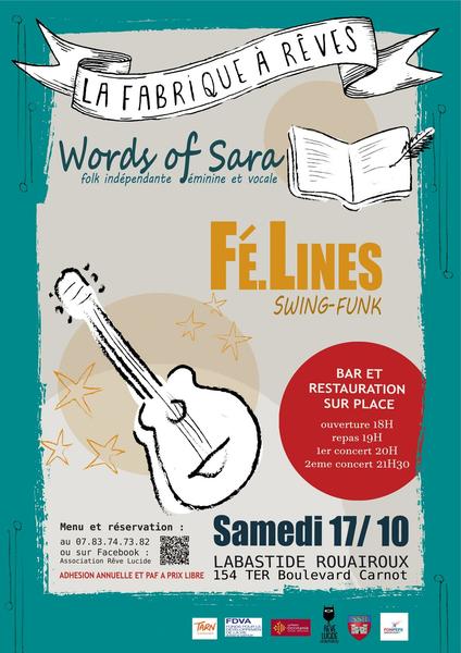 Concert de Words of Sara et Fé.Lines